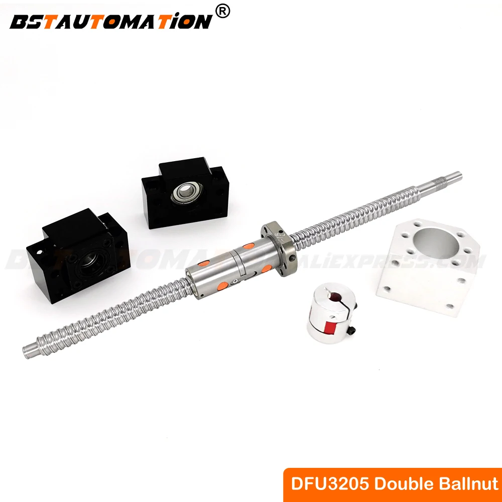 

3205 шариковый винт DFU3205 двойная гайка 400 500 600 700 800 900 1000 1100 1200 1300 1400 BK BF поддержка для фрезерного станка с ЧПУ