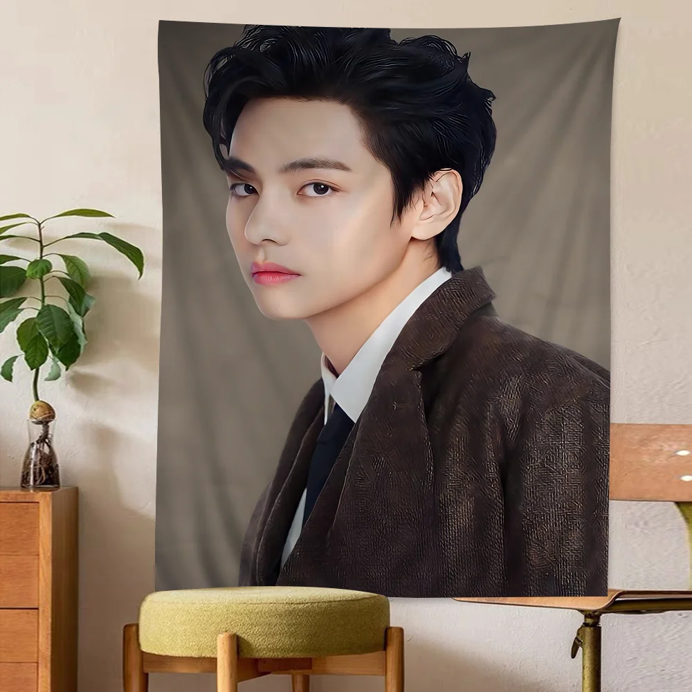 Гобелен Singer Kpop Kim Tae Hyung V гобелен в стиле аниме подвесной Таро хиппи настенная