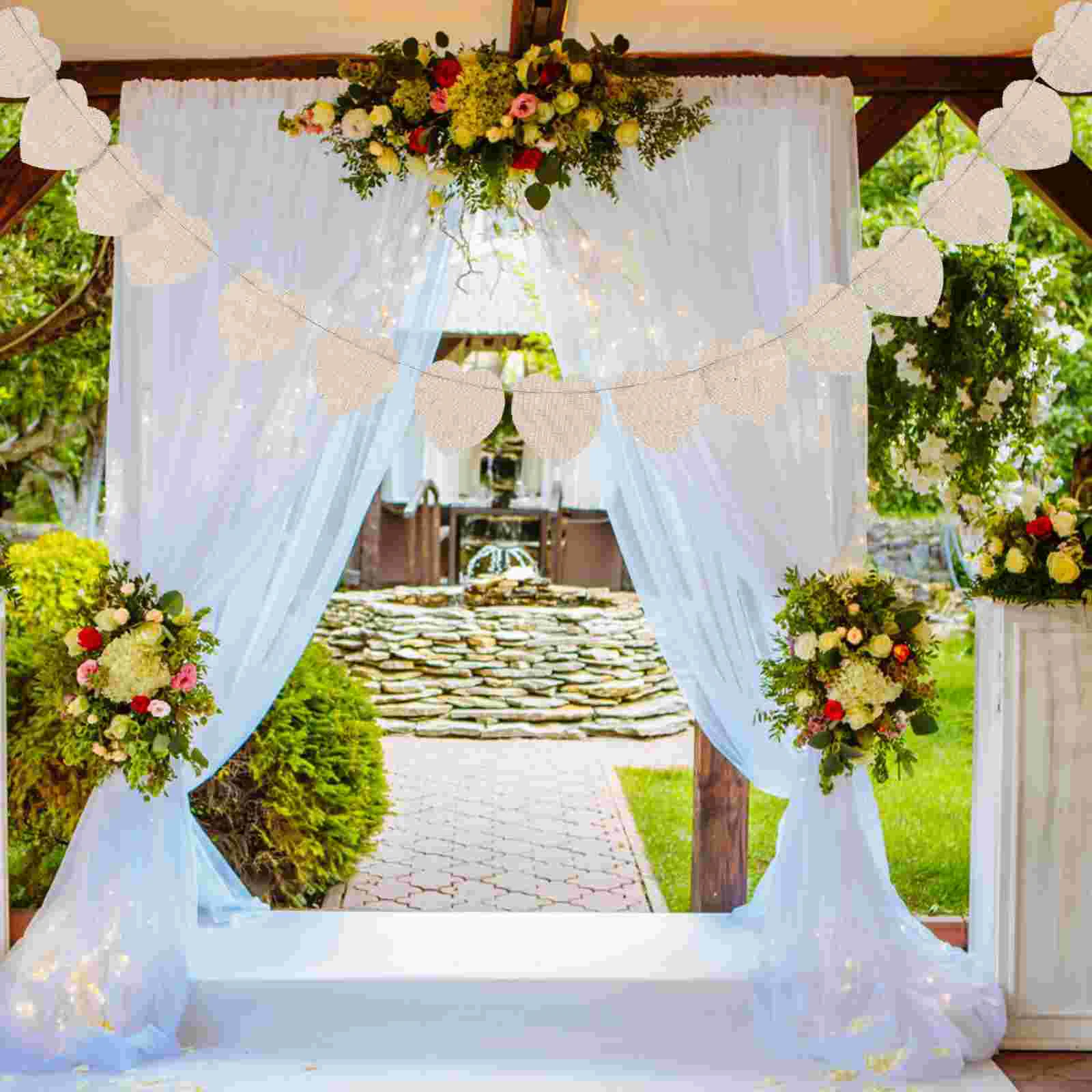 

DIY Heart Shape Burlap Bunting Banner Blank Garland for Wedding Birthday Baby Shower Party Decor