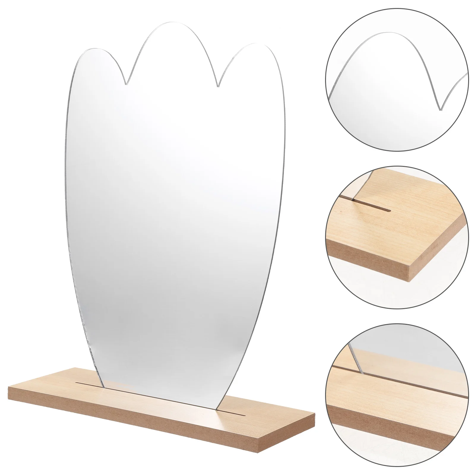 

Table Mirror Irregular Frameless Mirror Cute Mirror Desk Mirror with Base for Living room