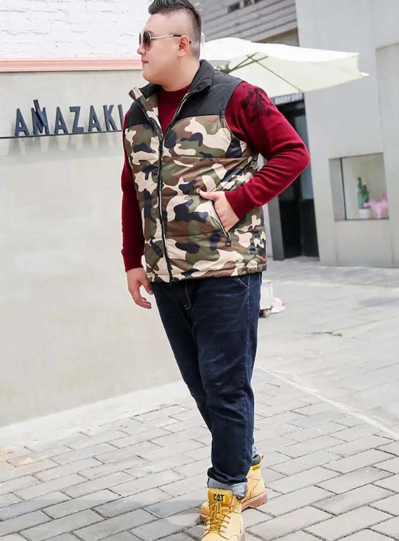 2023 New Trendy Men's Down Vest Oversized Hatless Collar Minimalist Color Matching Tank Top Loose 10XL Warm Autumn and Winter