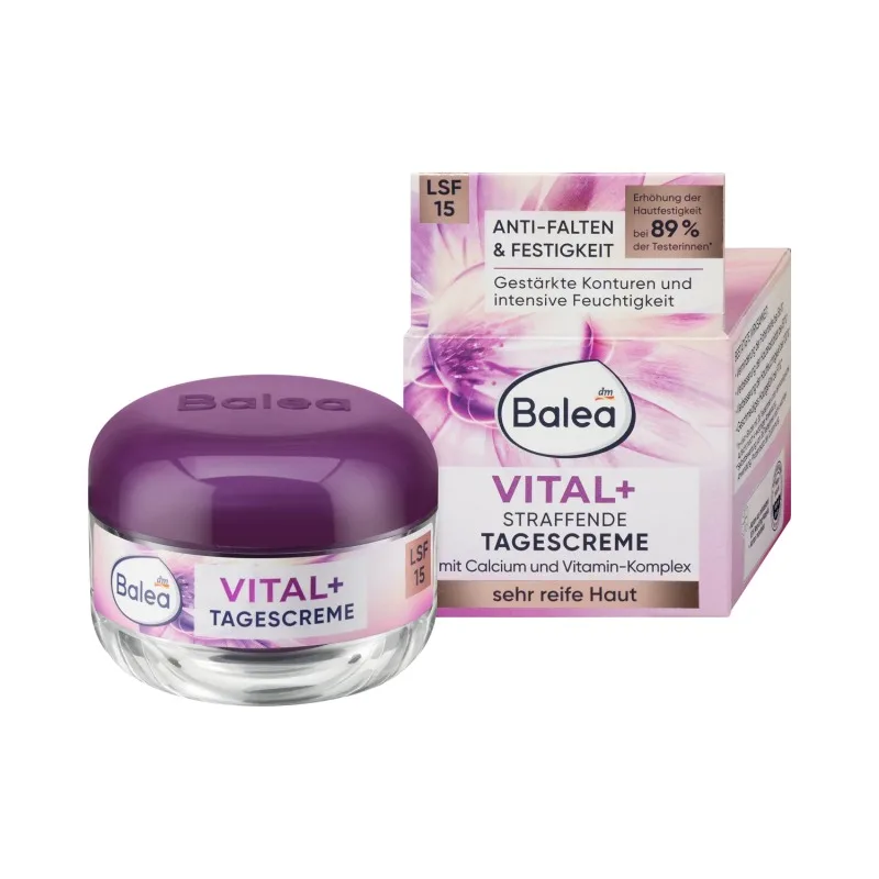 Немецкий крем для лица Balea Vital+ Firming Day Cream SPF15, заметно уменьшает морщины, для зрелой кожи, 50 мл (art.: 3920dbc8ce748) - 3920dbc8ce748