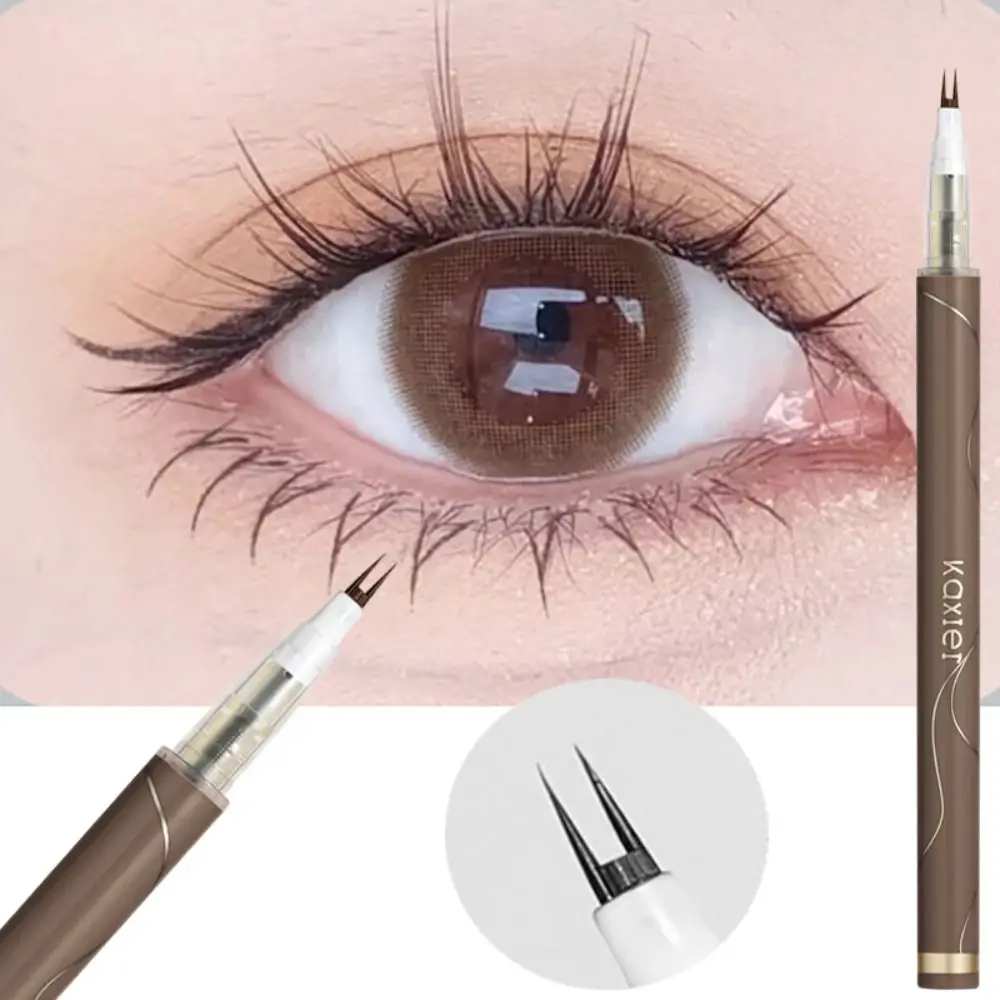 

Ultra-thin Waterproof Liquid Eyeliner Makeup Tools For Women Quick Dry Smooth Long Last 2 Fork Tip Lower Eyelash Pen Cosmetics
