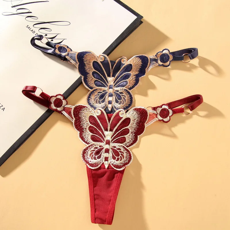 Сексуальное женское нижнее белье с цветочной вышивкой бабочки Регулируемый