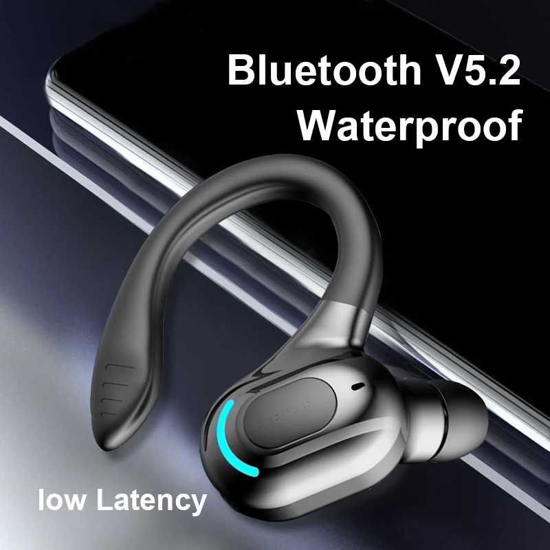

Bluetooth 5.2 Wireless Headsets Earbuds Earpiece with Mic Mini Handsfree Earphones 24Hrs Headphones for IPhone Xiaomi