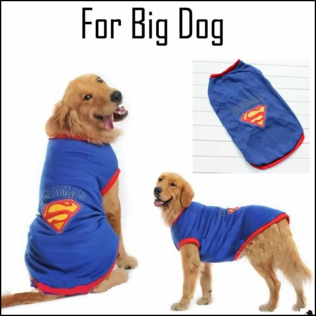 Футболка с Суперменом футболка для средних и больших пород модная одежда собак