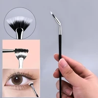professional eyelash brush fan lash brush folded small fan bent brush for dense bristles comfortable grip make up tool