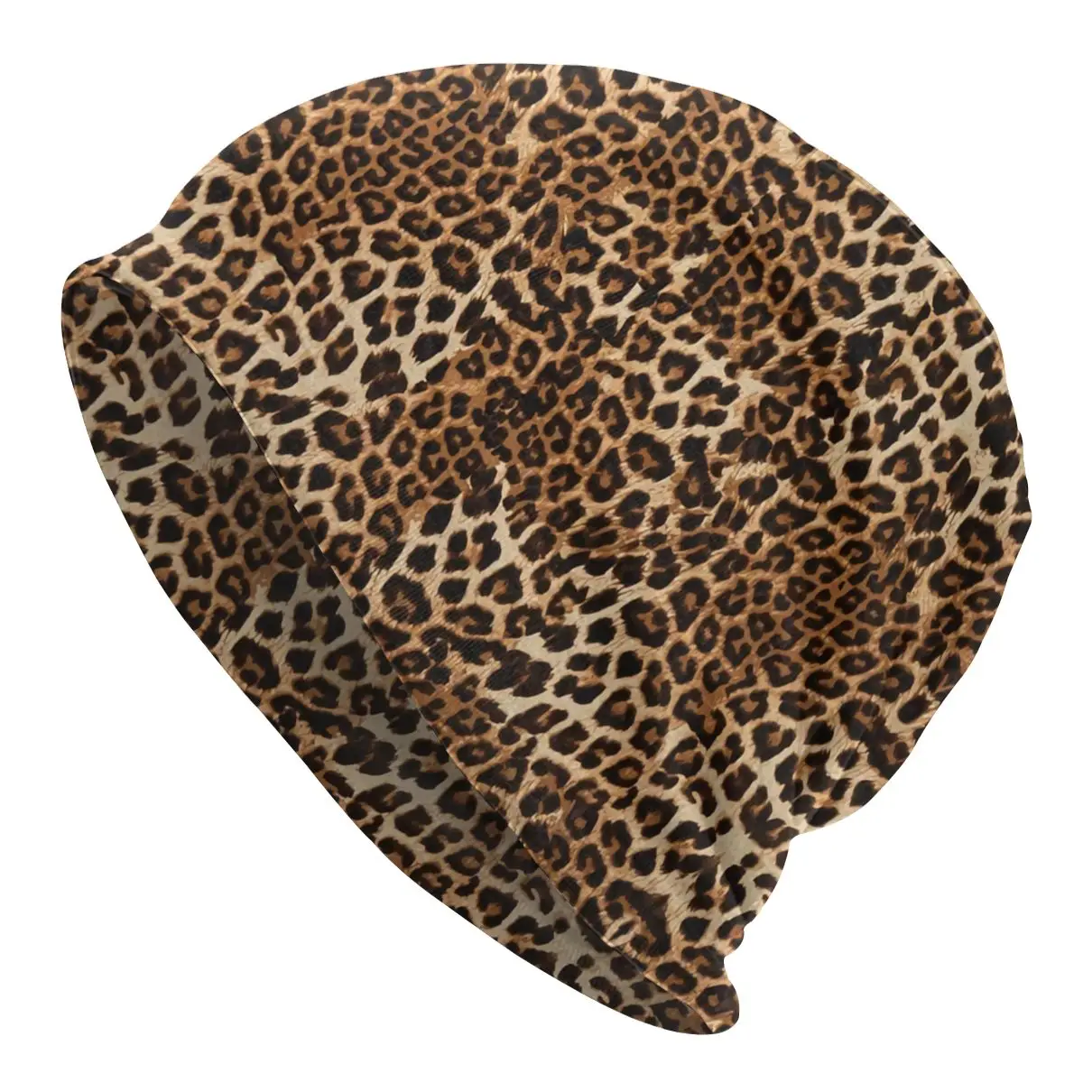 

Крутая зимняя теплая женская мужская вязаная шапка для взрослых унисекс шапочки с леопардовым принтом гепарда облегающие шапки шапка с жив...