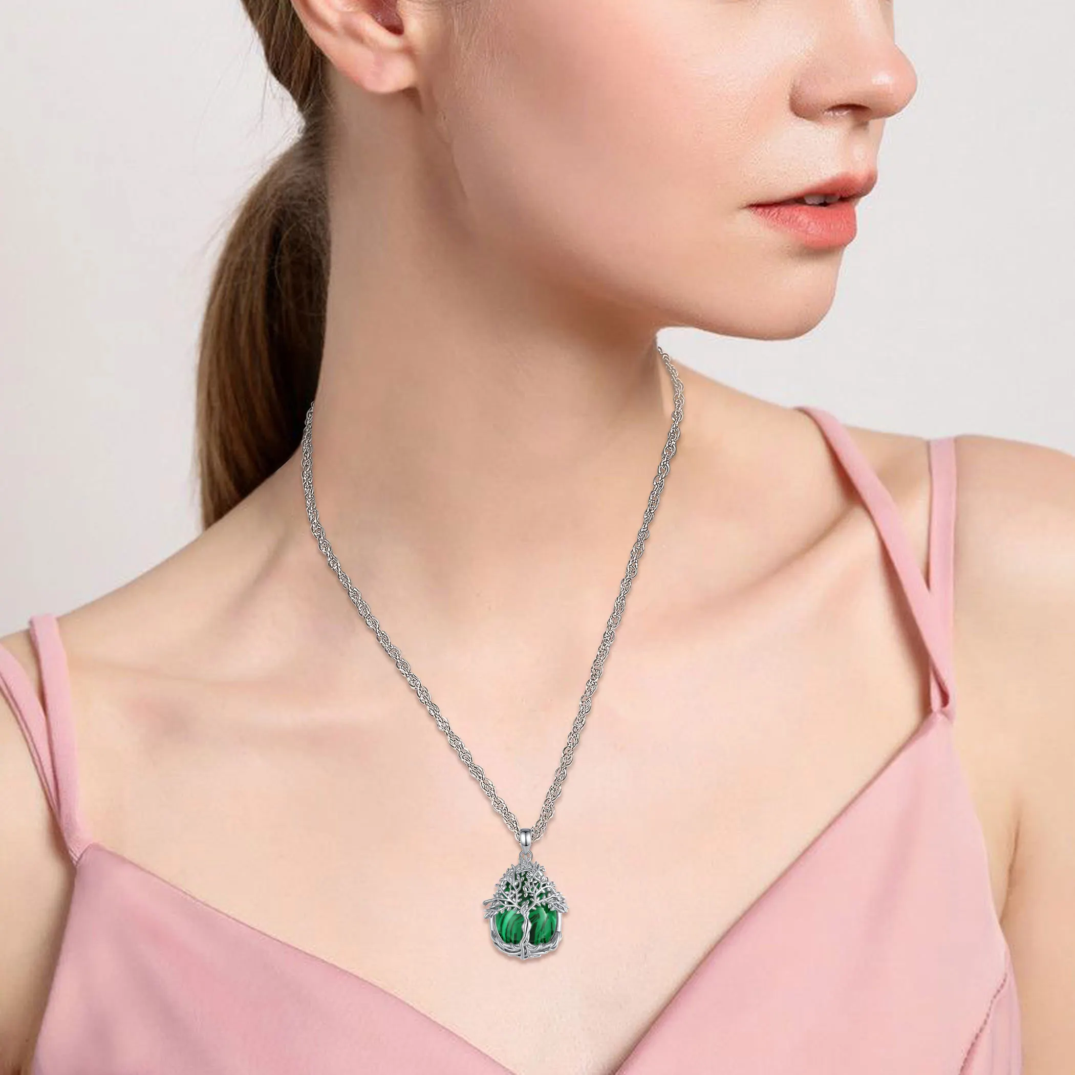 Ожерелье из обсидиана Eudora Древо жизни энергетический целебный камень кристалл