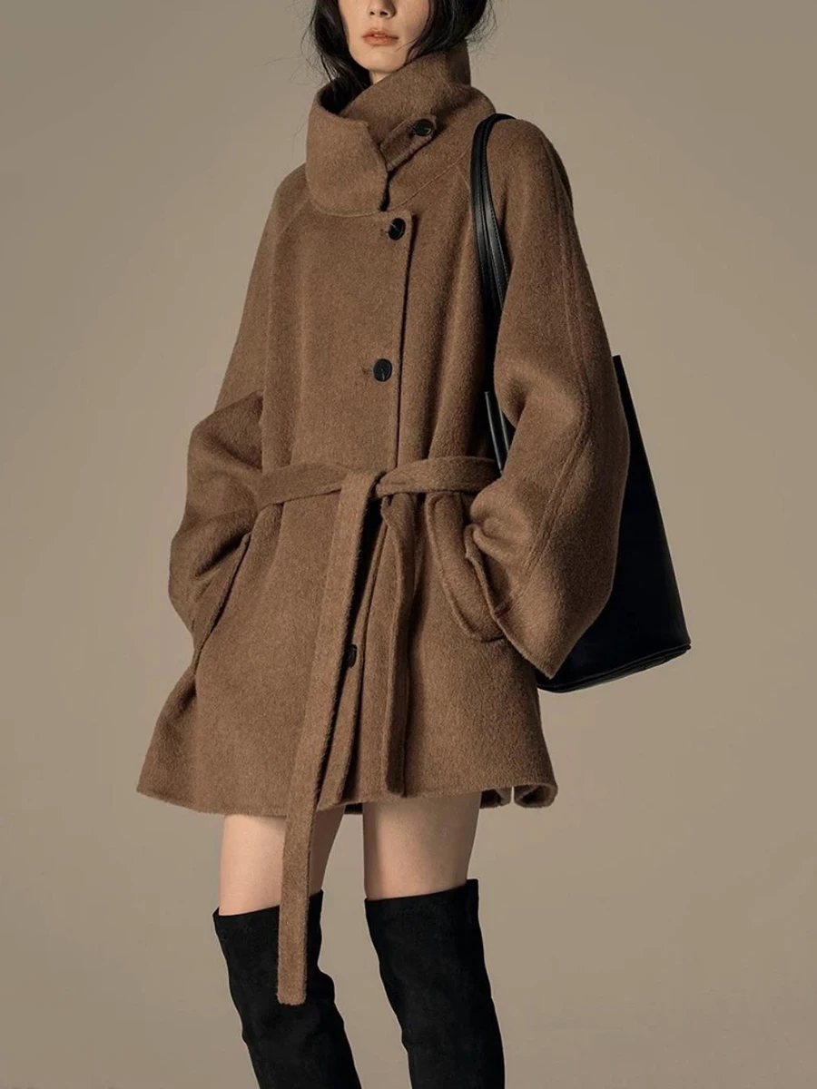 CHICEVER винтажное пальто со сращенными карманами для женщин лоскутное с лацканами и