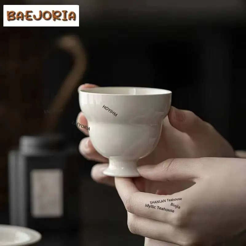 Фото Ретро-чашка для чая из керамики с деревянной ручкой, высокая, для домашнего использования, в форме тыквы, для чая Чжань, кружка для чая Кунг-фу, набор для чаепития №3