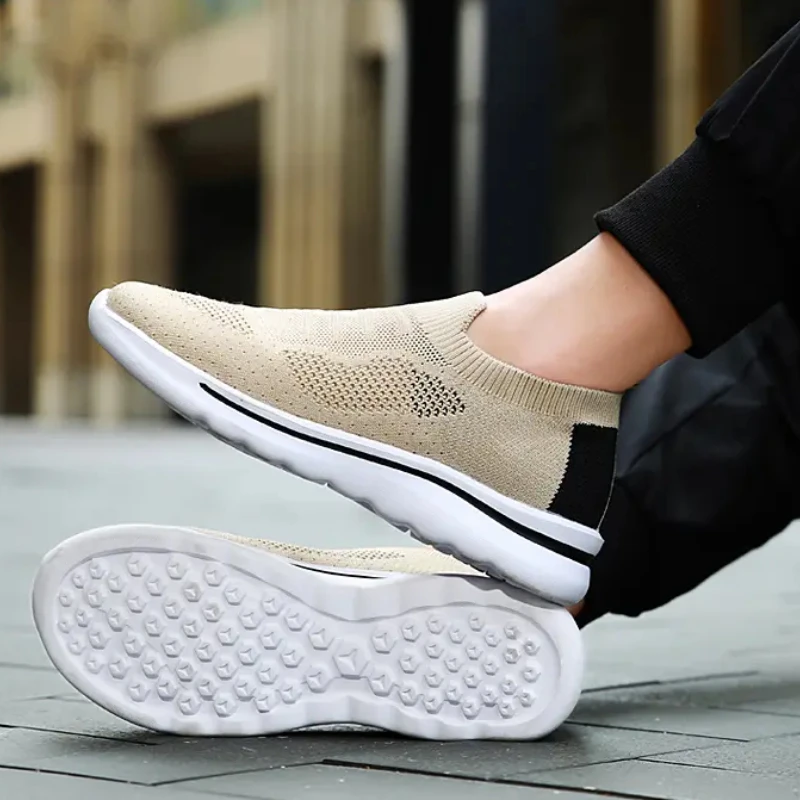 Туфли без шнуровки мужские лоферы дышащие уличные прогулочные туфли с