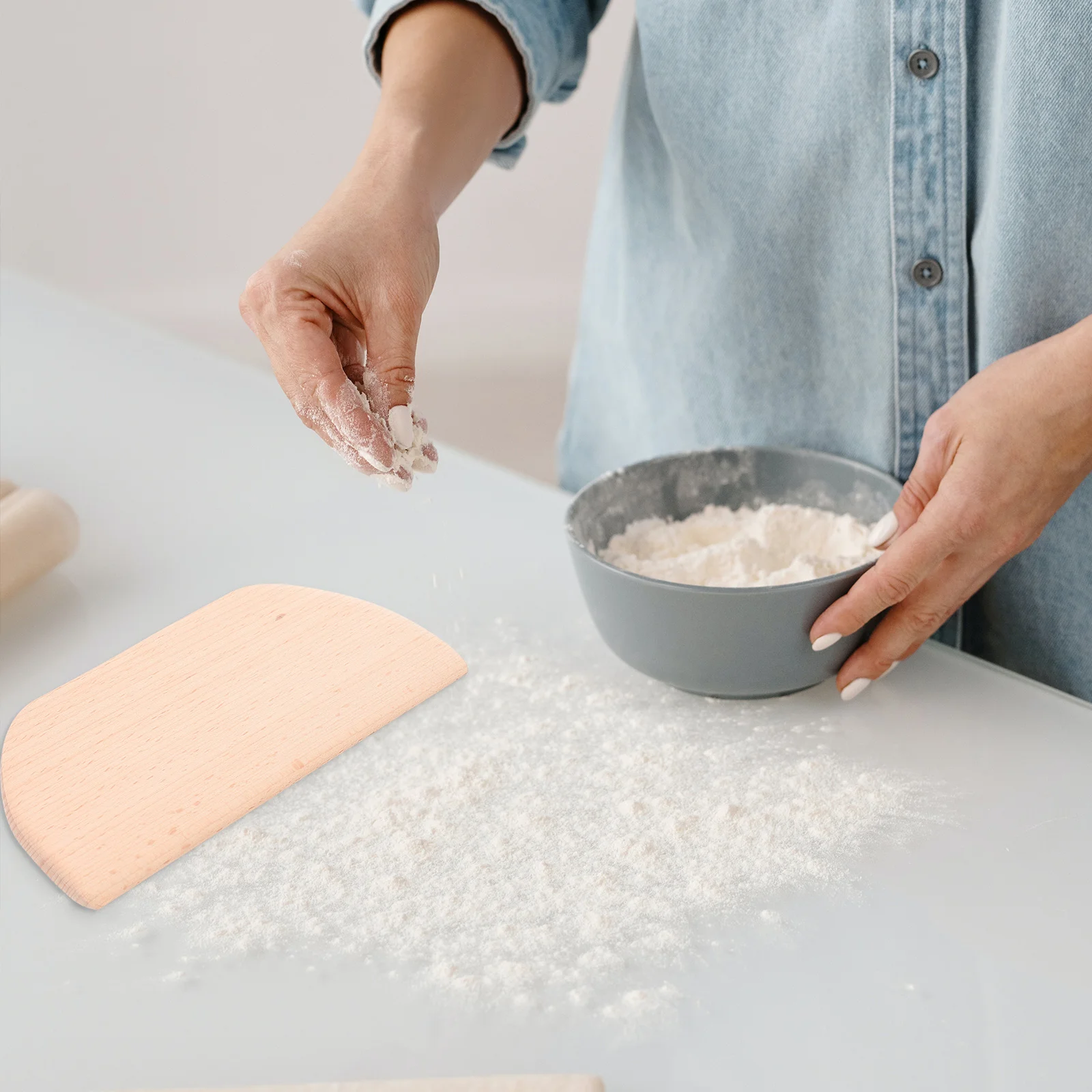 

2Pcs Dough Scraper Bench Cake Dough Bowl Scrapers for Bread Dough Cake Fondant