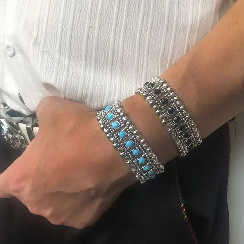 Классический модный мужской Эластичный браслет в стиле ретро панк широкий