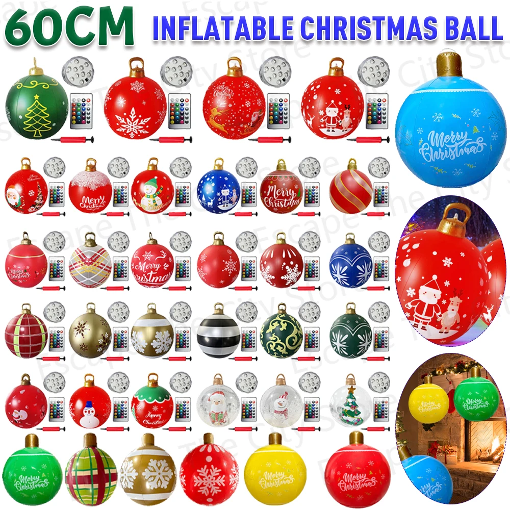Уличный Рождественский надувной шар 60 см новогодние украшения огромные большие