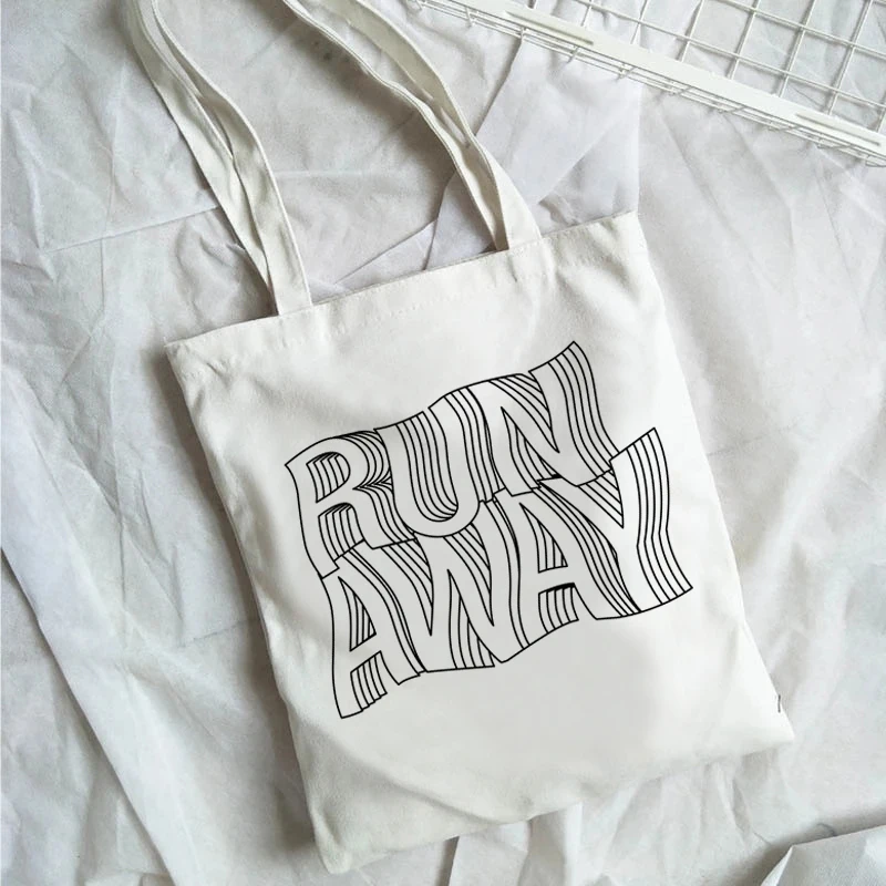 

Эстетичная многоразовая Холщовая Сумка в стиле Харадзюку С мультяшным принтом и надписью, женская сумка через плечо, сумка для покупок, жен...