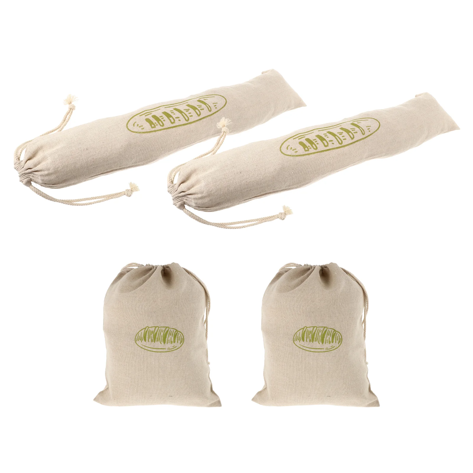 

4 Pcs Bags Reusable Bread Pouches Bread Storage Bags Drawstring Bread Bag for Hotel Bakery Shop Home