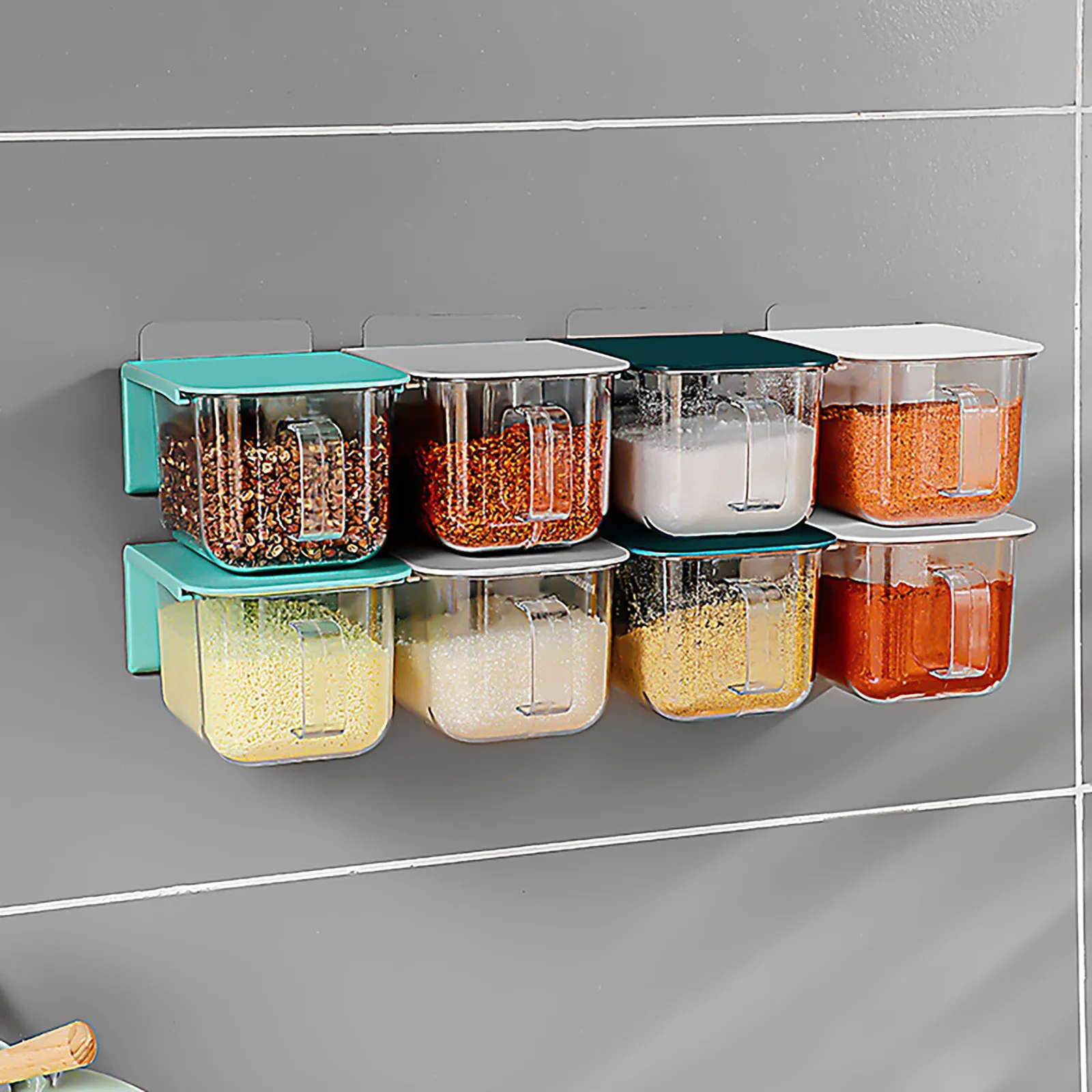 

1PCS Multi Grid Household Seasoning Box Kitchen Storage Seasoning Box Sealed Jar Household Combined Kitchen Supplies Gadgets