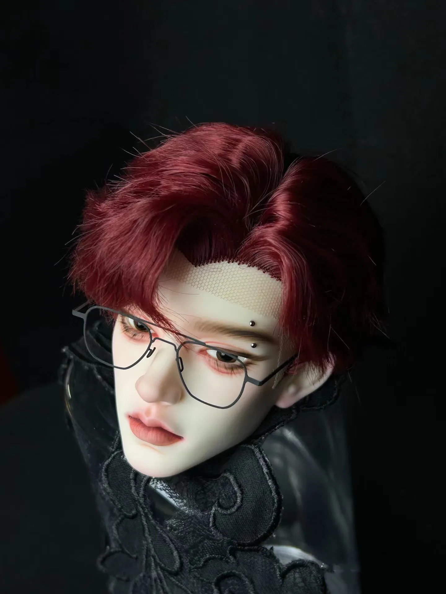 Стильные мужские локоны винно-красный золотой парик 1/3 BJD кукольные волосы