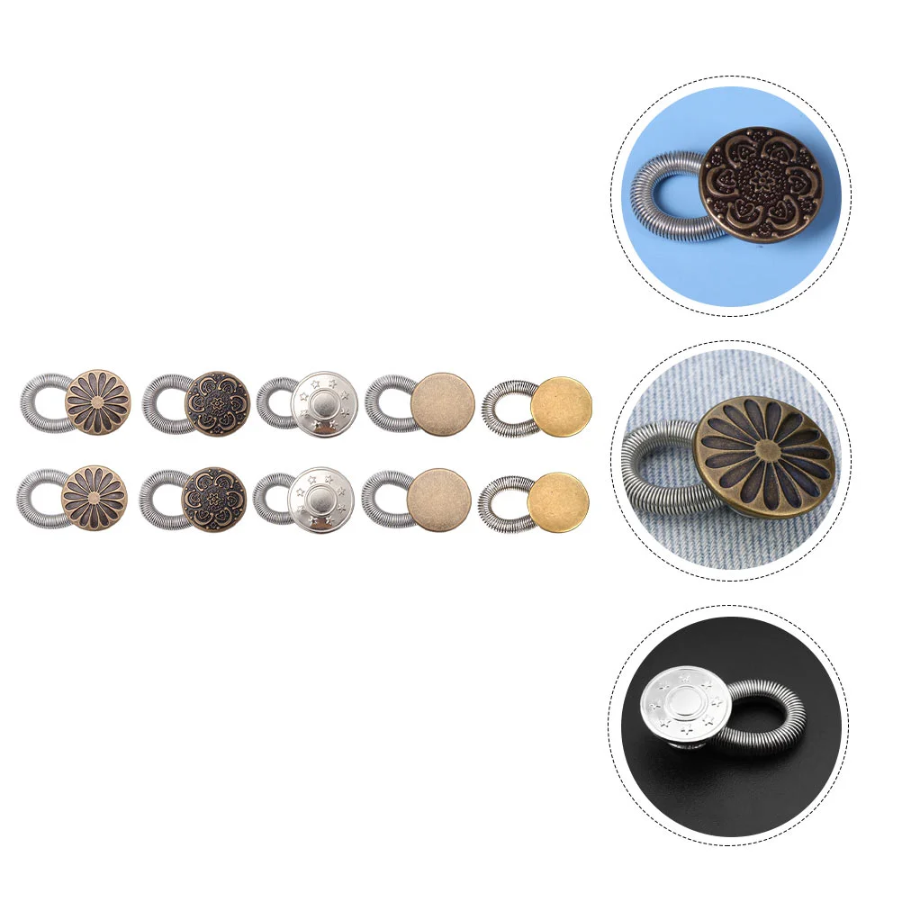 

Button Buckle Extender Jeans Waist Buttons Pantssnap Buckles Metal Waistline Sew Replacement Extenders Clothes Sewing Clothing