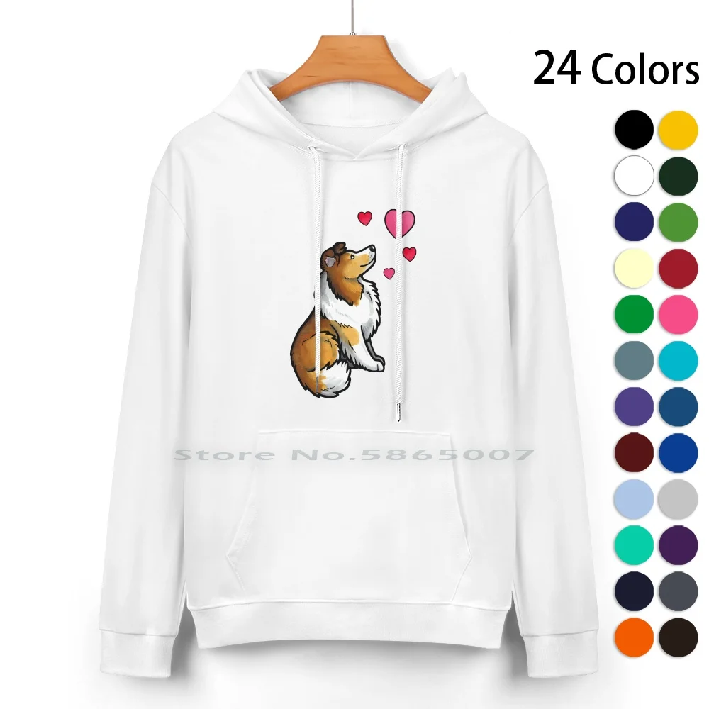 Толстовка Sheltie Love из чистого хлопка свитер 24 цвета Shetland овчины колли собака