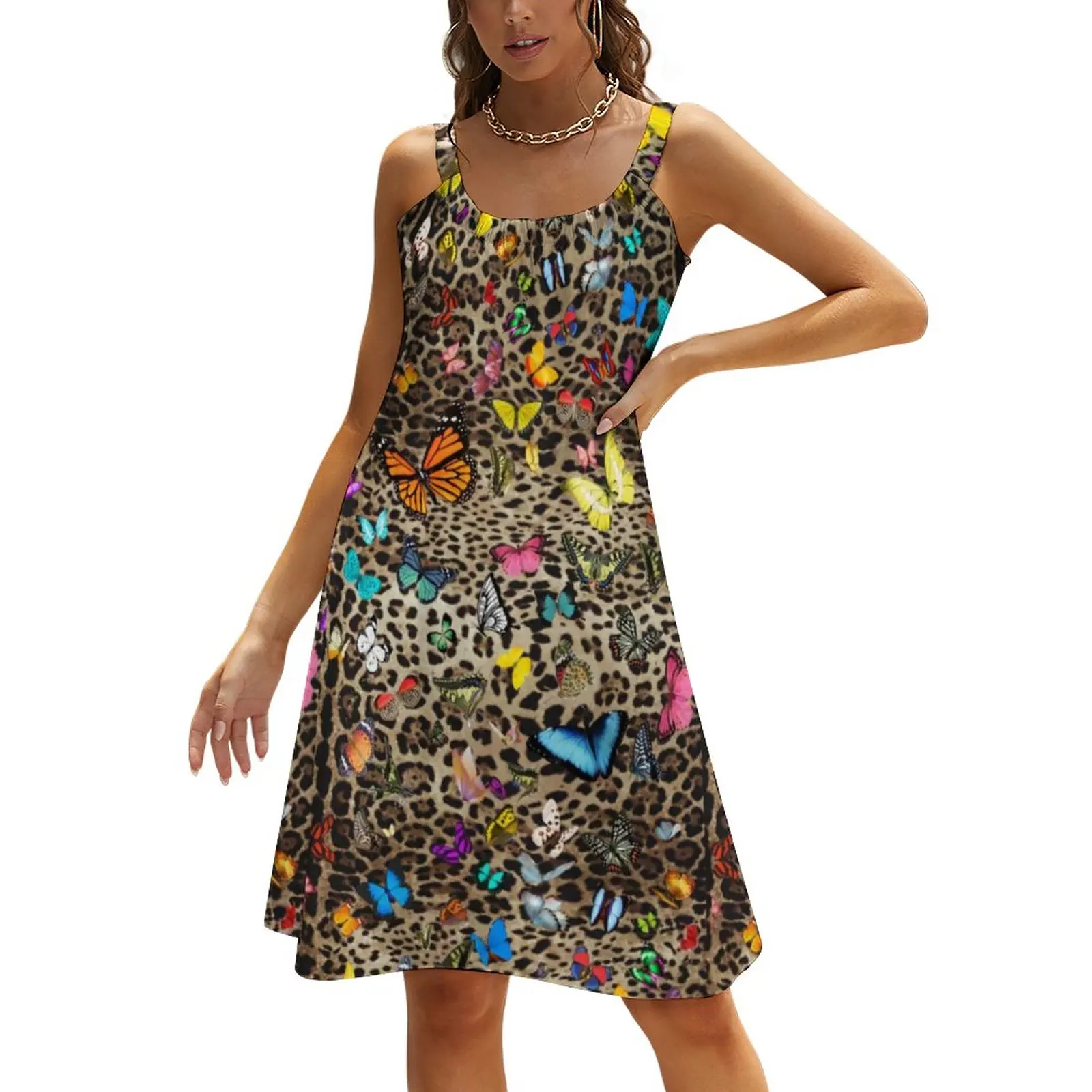 

Leopard Butterfly Dress Animal Print Butterflies Club Dresses Summer Casual Loose Oversize A Line Sundress Hot Print Clothes