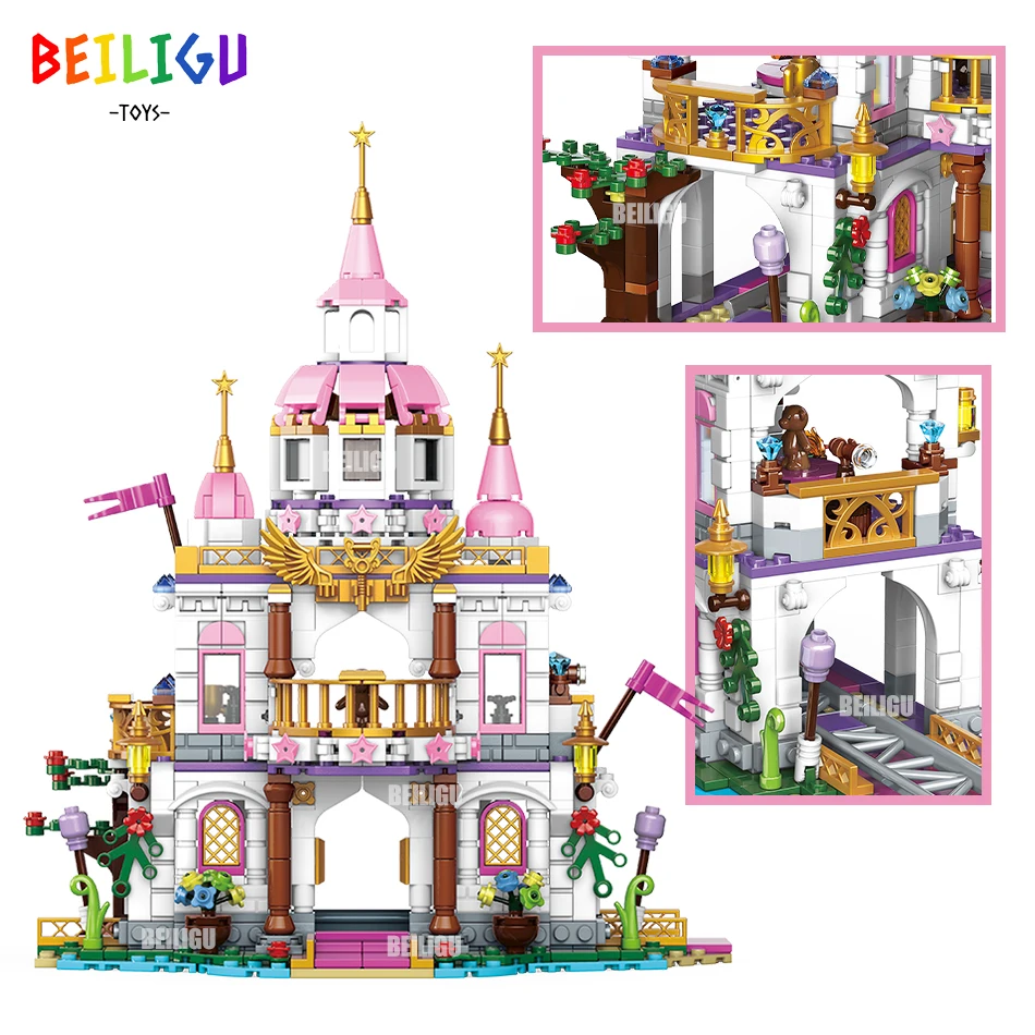 друзья парк развлечений строительные блоки девочки принцесса замок карета