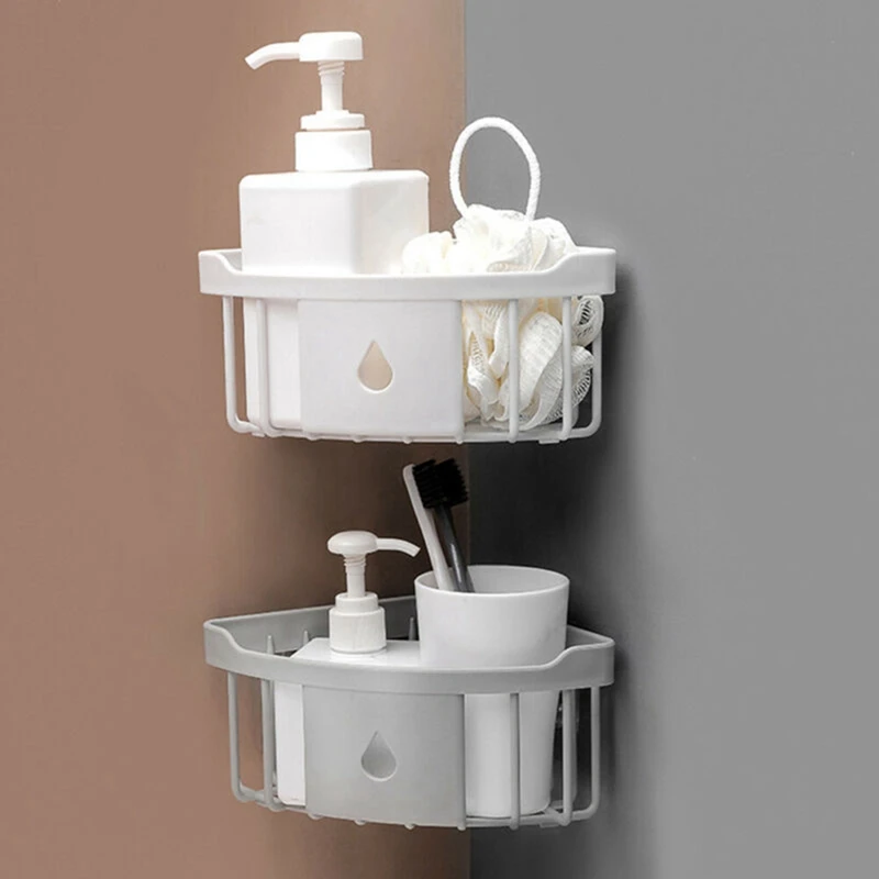 Полка с отверстиями для кухни ванной комнаты настенный стеллаж хранения