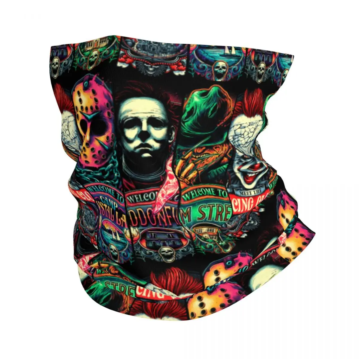 

Бандана с защитой от ветра для мужчин, зимняя теплая завязка на шею в стиле фильмов ужасов, походный шарф, повязка на голову