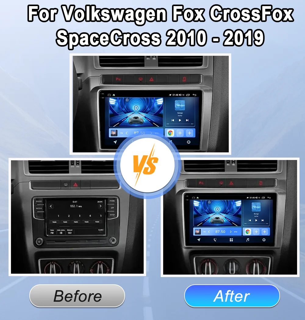 Фото Android 15 для Volkswagen Fox CrossFox SpaceCross 2010-2019 Автомобильный мультимедийный видеоплеер Радио Стерео GPS-навигация Bluetooth №2