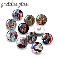 new us flag sytle animals elk eagle dog 10pcs round 12mm18mm snap buttons for 12mm18mm snap necklace diy findings jewelry