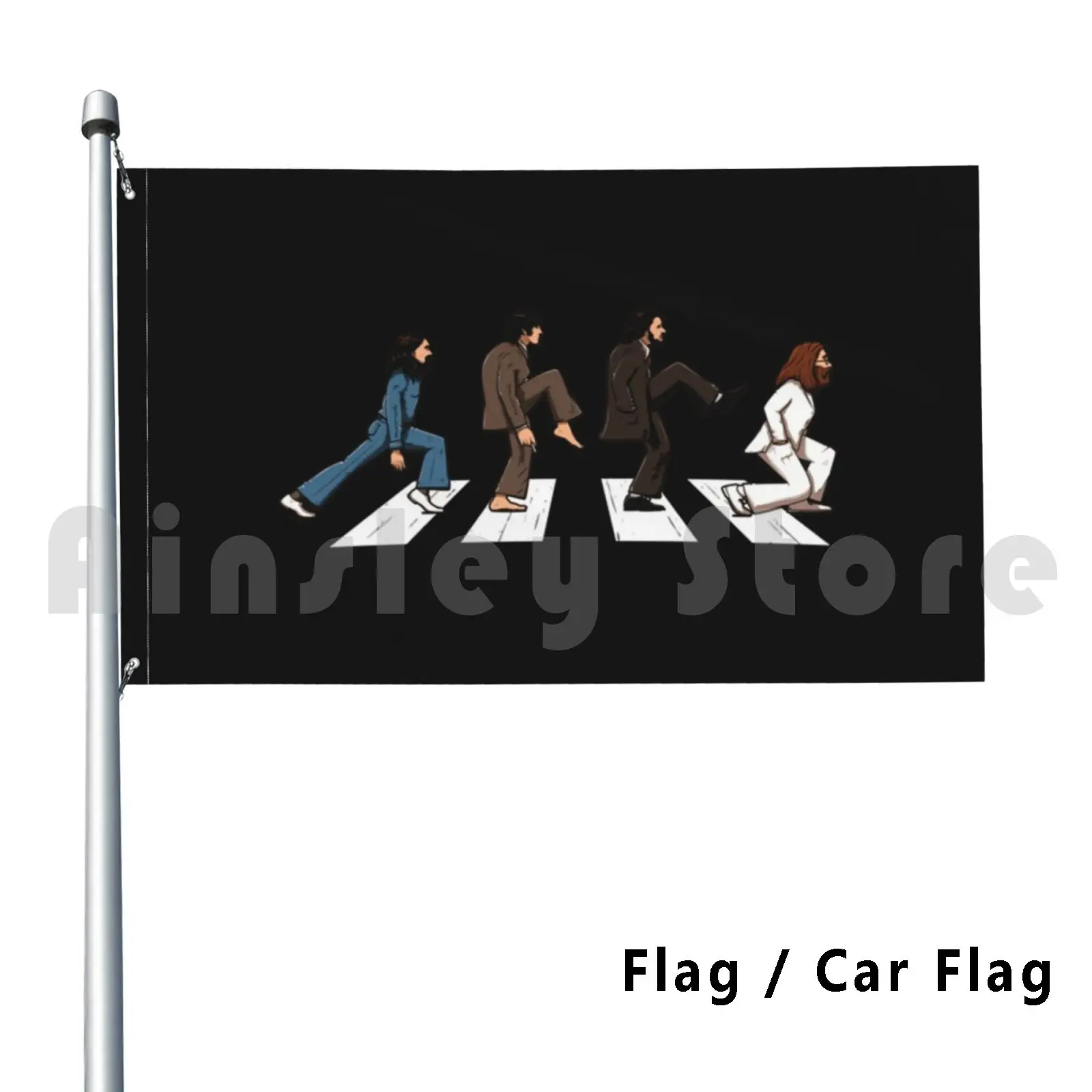 The Cross Flag Car Flag Funny Road Album Abbey Beatle Music