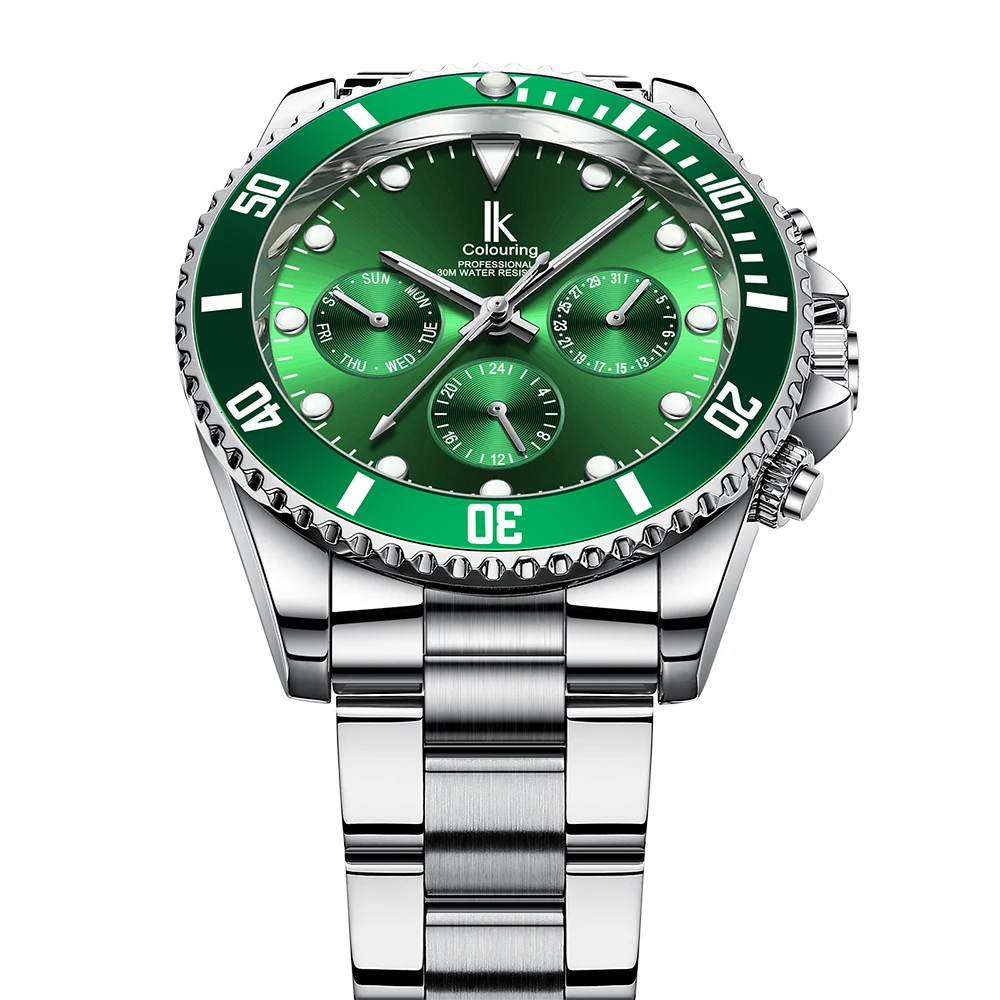 Мужские механические часы с календарем 3 циферблата |