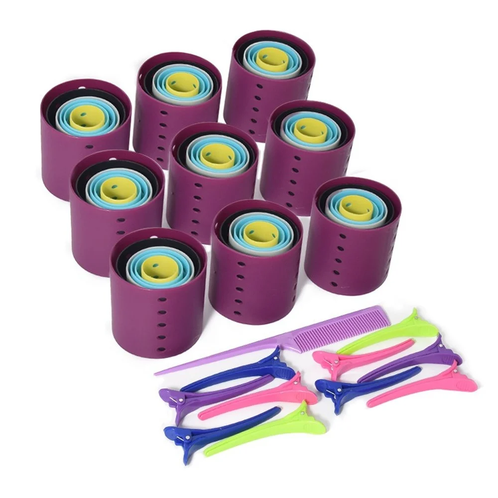 

65 peças conjunto de rolos de cabelo magnético modelador de cabelo rolos onda formadores de cabelo flexi hastes nagic curler