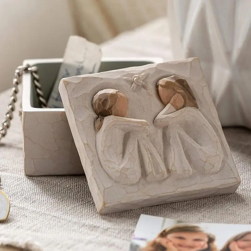 

Коробка для сувениров дружбы, коробка для хранения с деревом дружбы, маленький органайзер для ювелирных изделий, подарок на Рождество, День ...