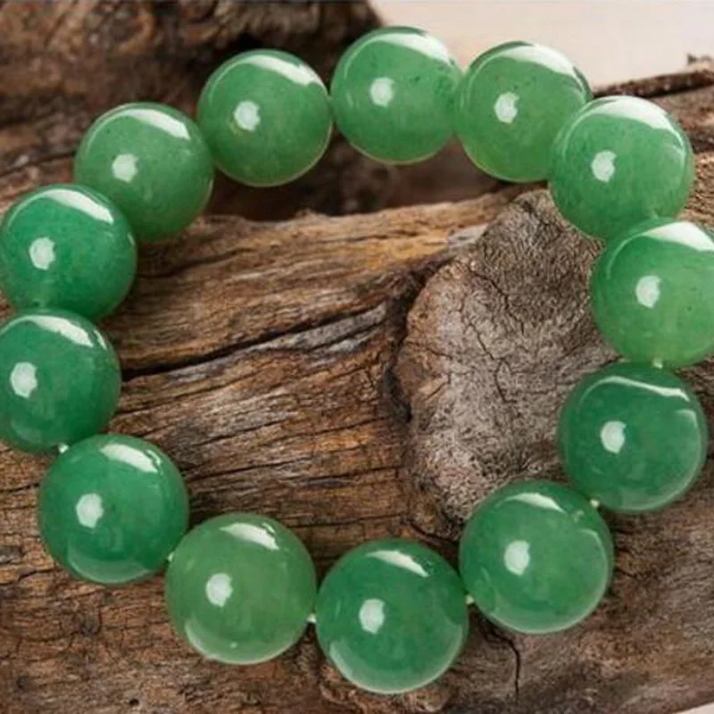 

Natural Dongling Jade Bracelet Men Women Healing Jewelry Green Jades Stone Beads Elastic Beaded Lucky Amulet Bangle Bracelets
