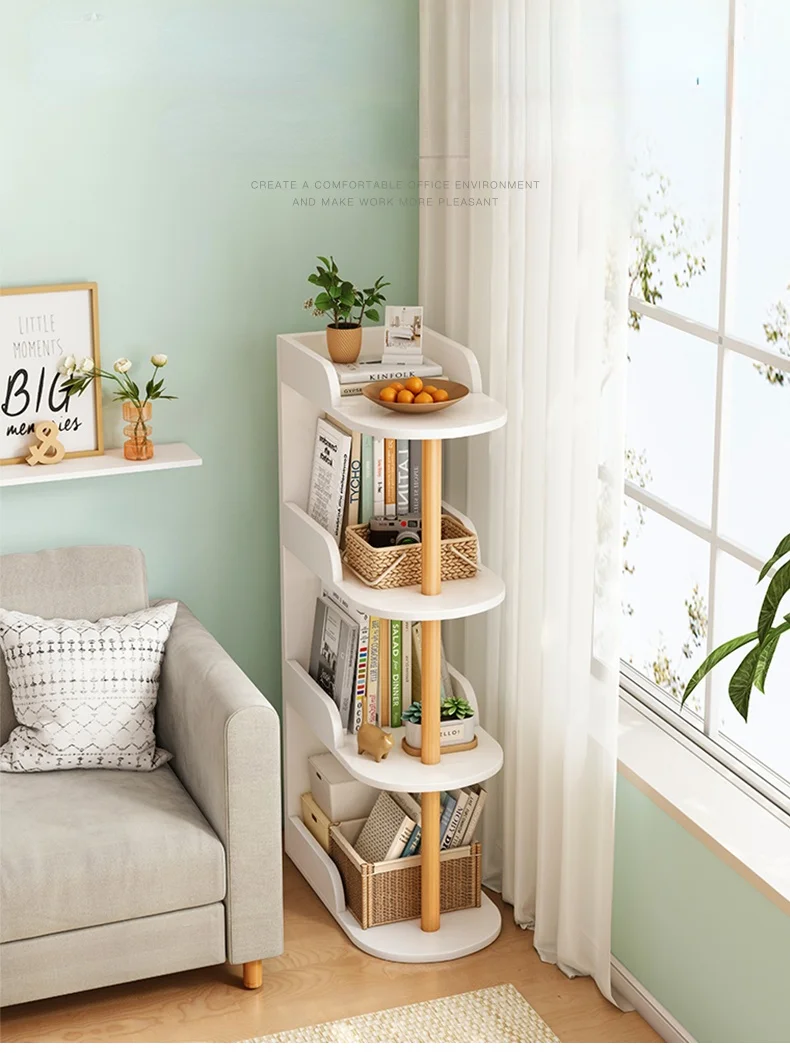 

GY Living Room Sofa Edge Storage Rack Bedroom Narrow Gap Storage Cabinet Bedside Children's Desk next to Small Bookshelf Floor