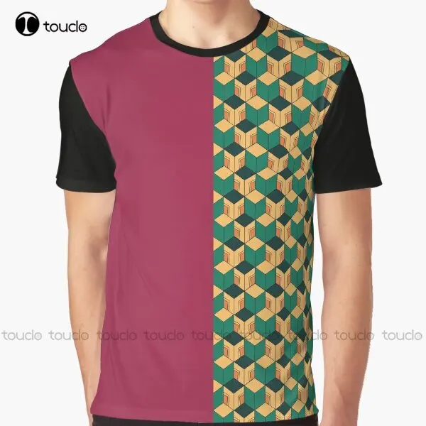 

Tomioka Pattern Demon Slayer Kimetsu No Yaiba Nezuko Tanjiro Tomioka Zenitsu Graphic T-Shirt Black Tshirts Shirts For Men