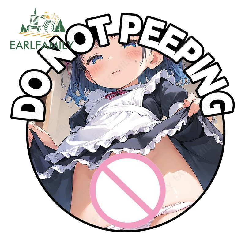 

EARLFAMILY Не подглядывающая милая девушка, автомобильные наклейки, аниме горничная, индивидуальная живопись, наклейка для доски для серфинга, устойчивое к царапинам украшение, автомобильная этикетка