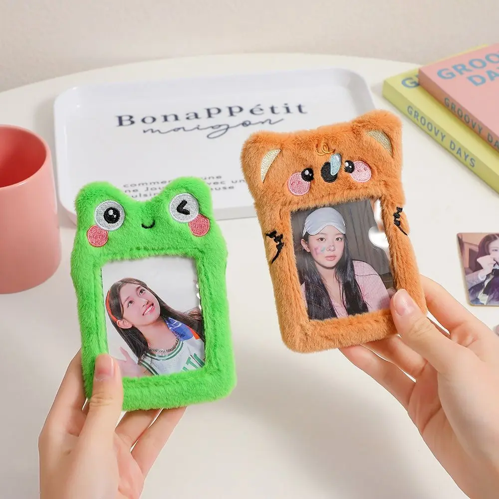 Ins однотонный плюшевый держатель для фотокарт мини-корейский стиль кавайный