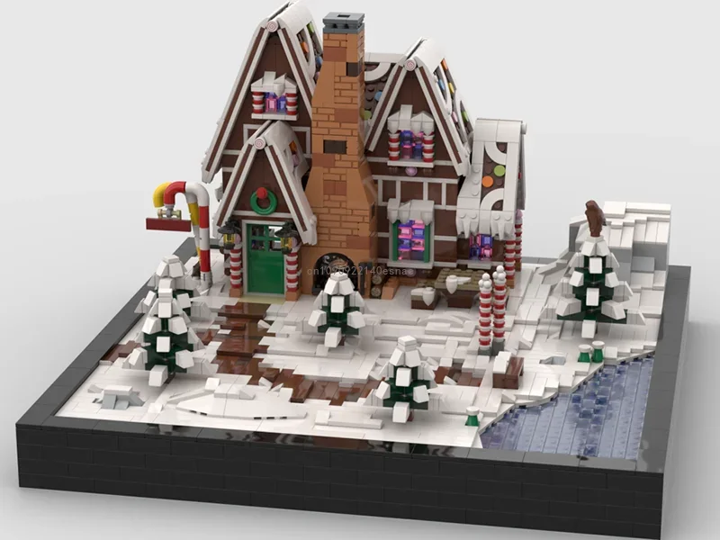 1518 шт. Рождественский пряничный домик база диорама пейзаж строительные блоки