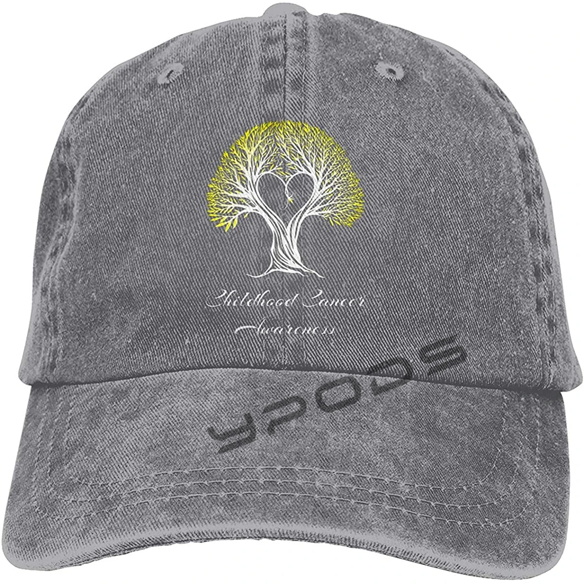 

Childhood Cancer Awareness Tree with Heart Unisex Cotton Hats Baseball Cap Denim Dad Hat Fashion Hip Hop Hat Gorras Hombre