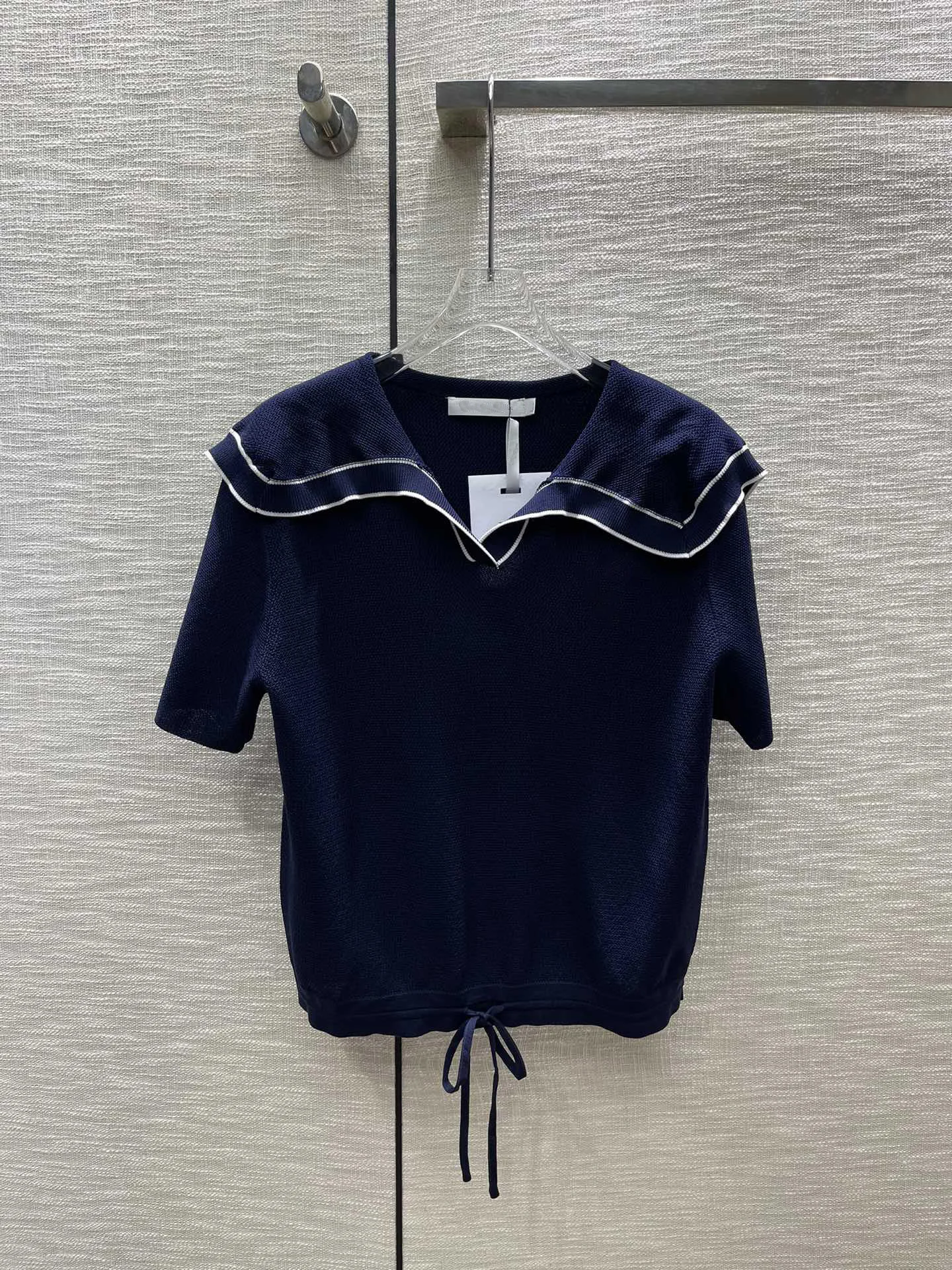 

Новинка 2023, вязаный Топ контрастных цветов с воротником, Классическая модель этого типа, не подходит для людей, уменьшающих возраст, для девочек