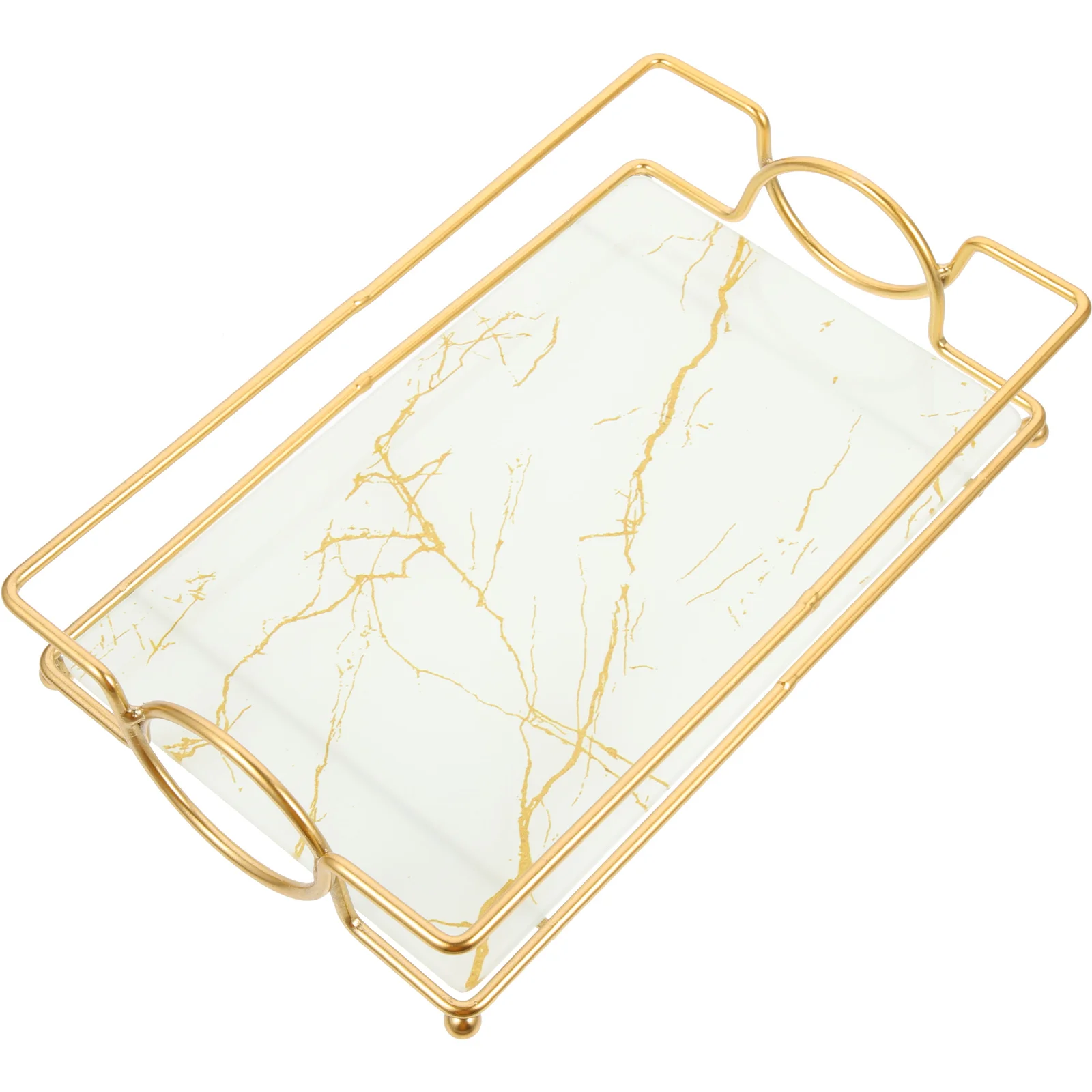 

Dresser Organizer Countertop Bathroom Storage Tray Ceramic Vanity Jewelry Plate Marble