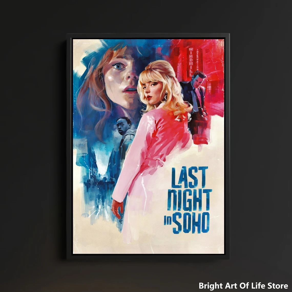 

Last Night in Soho (2021) Movie Poster Star Art Cover Photo Print Apartment Home Decor Wall Painting (Unframed)