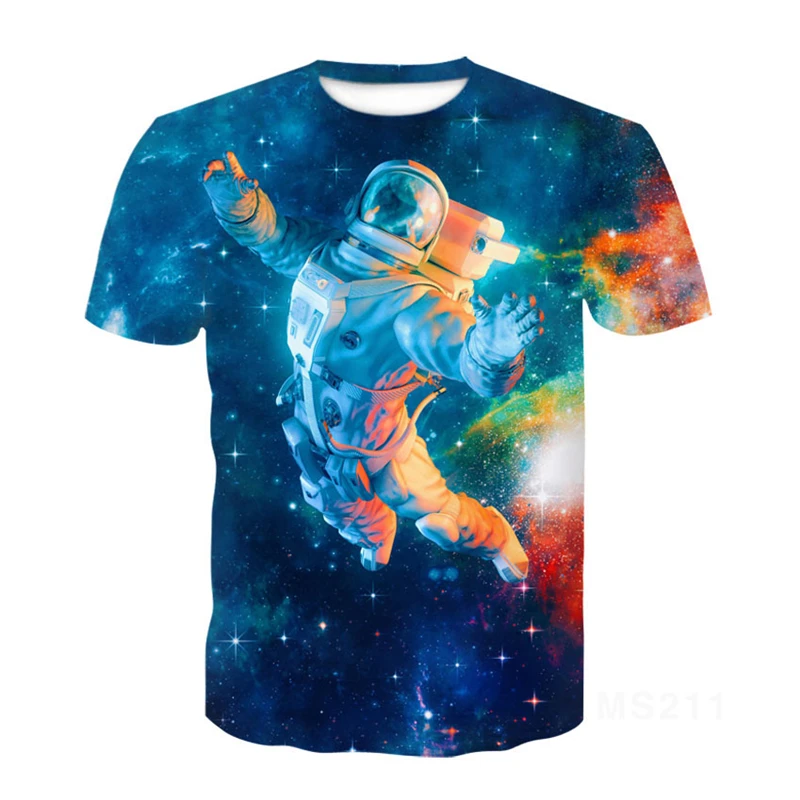 

Футболка мужская с коротким рукавом и принтом астронавта