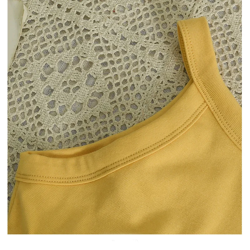 Жіноча повсякденна трикотажна бавовняна безрукавка з відкритими рукавами та