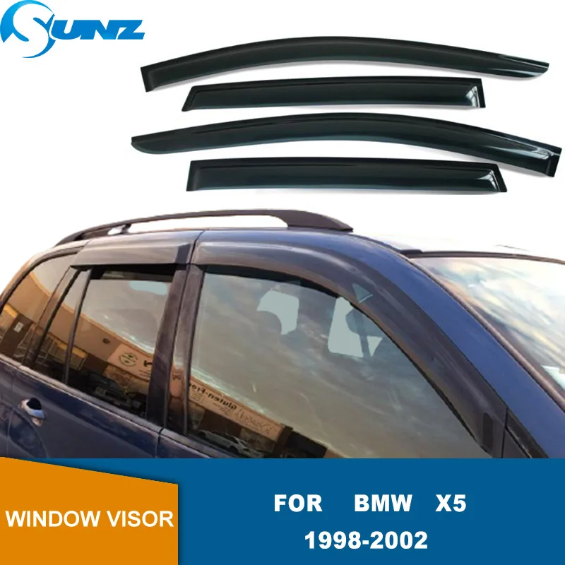 

Window Visor Fits For BMW X5 1998 1999 2000 2001 2002 Weathershield Side Door Deflectors Sun Rain Guards Car Stylings SUNZ