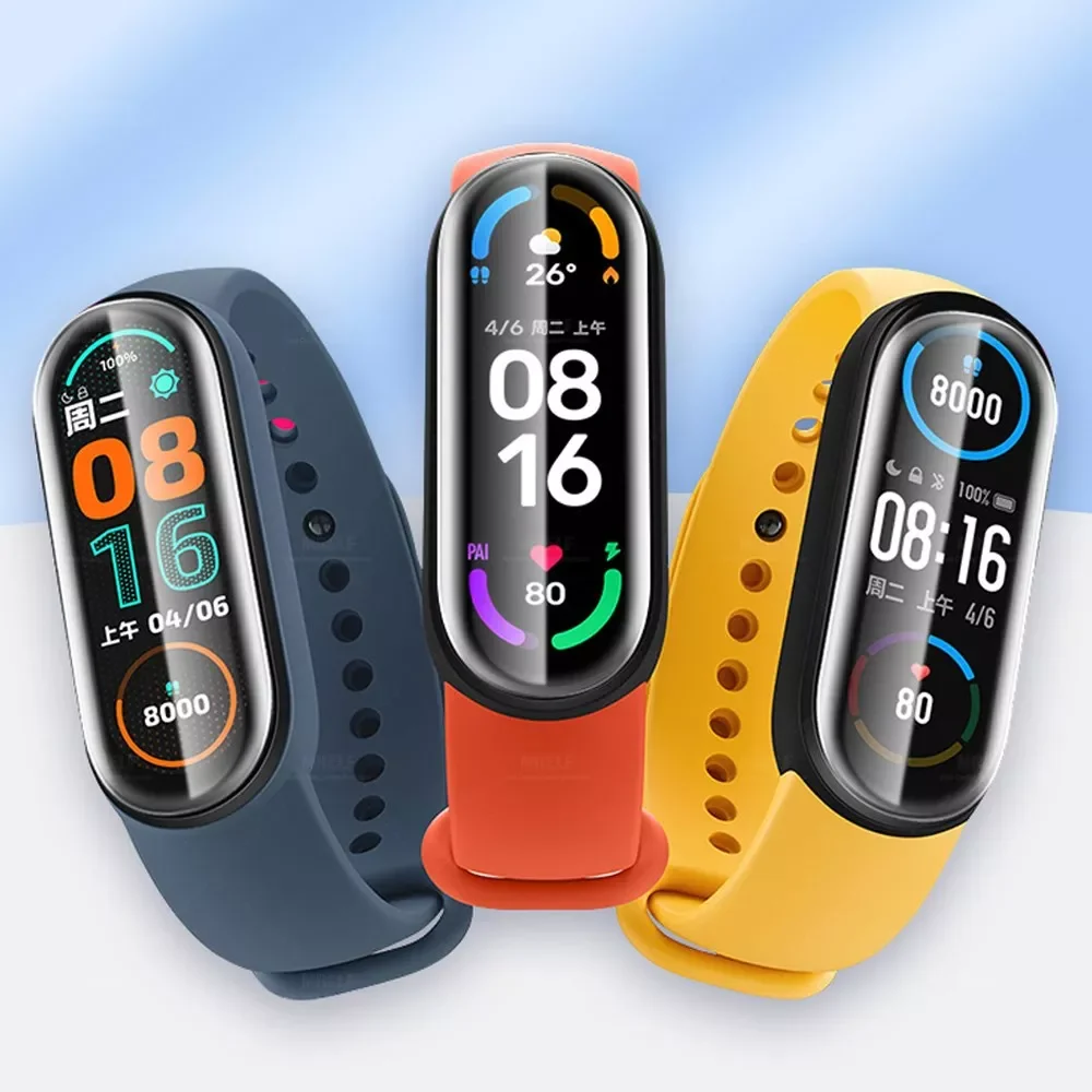 

3Pcs Cover Film For Xiaomi Mi Band 6 5 4 Screen Protector Glass For Xiaomi 6 5 4 Not Glass Protective Band 6 5 4 Strap Bracelet