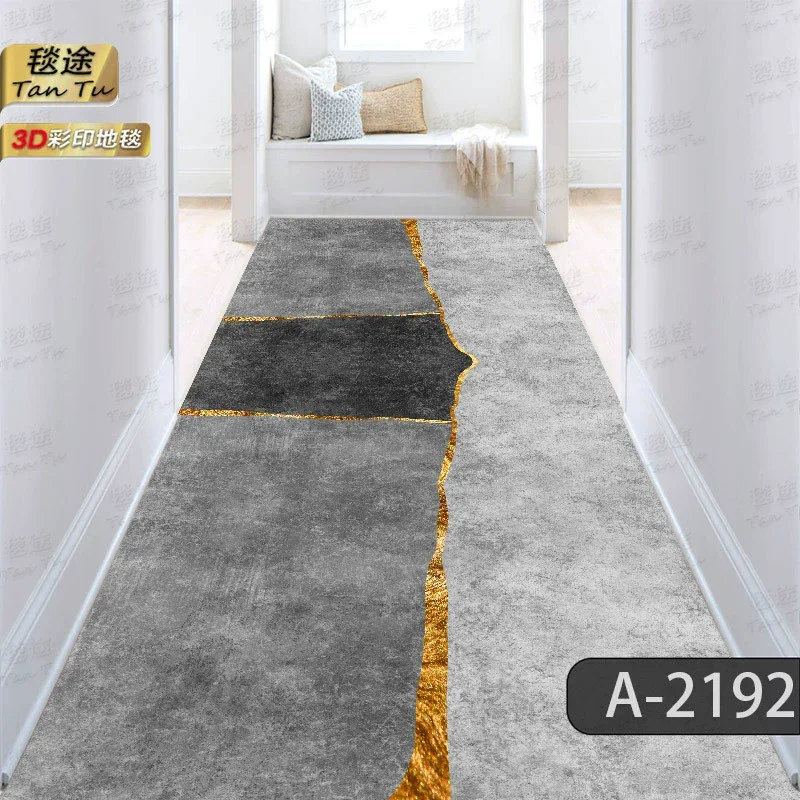 Фото Скандинавский абстрактный длинный ковер для коридора, нескользящие коврики для зоны прихожей, дорожки для прохода в отеле, моющийся коврик для крыльца, легко чистится №5